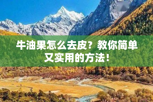 牛油果怎么去皮？教你简单又实用的方法！