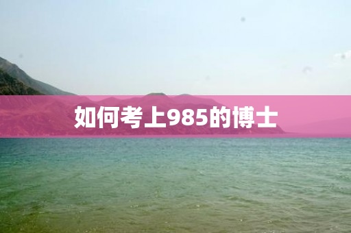 如何考上985的博士