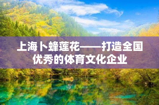 上海卜蜂莲花——打造全国优秀的体育文化企业