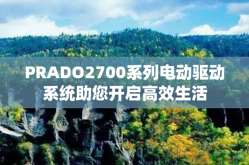 PRADO2700系列电动驱动系统助您开启高效生活