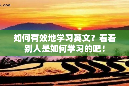 如何有效地学习英文？看看别人是如何学习的吧！