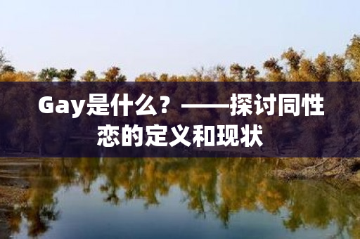 Gay是什么？——探讨同性恋的定义和现状