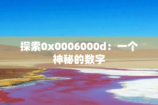 探索0x0006000d：一个神秘的数字