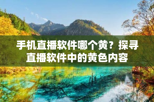 手机直播软件哪个黄？探寻直播软件中的黄色内容