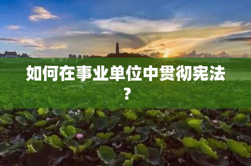 如何在事业单位中贯彻宪法？