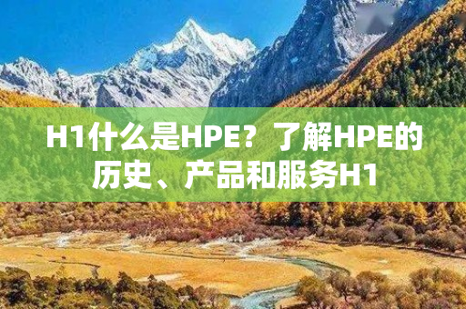 H1什么是HPE？了解HPE的历史、产品和服务H1