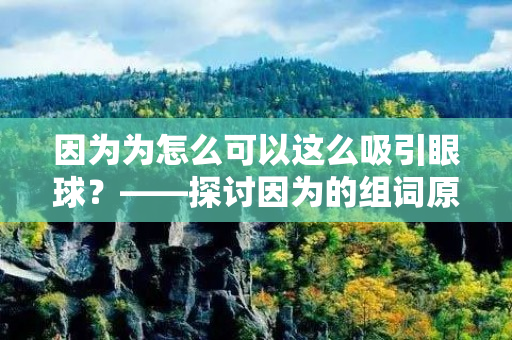 因为为怎么可以这么吸引眼球？——探讨因为的组词原理