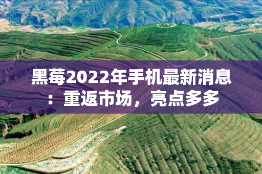 黑莓2022年手机最新消息：重返市场，亮点多多