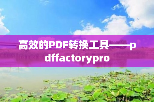 高效的PDF转换工具——pdffactorypro