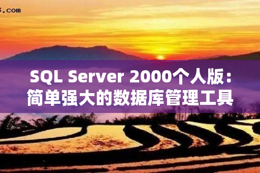 SQL Server 2000个人版：简单强大的数据库管理工具