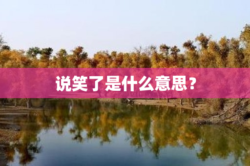 说笑了是什么意思？