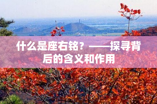 什么是座右铭？——探寻背后的含义和作用