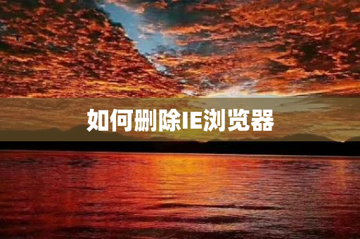 如何删除IE浏览器