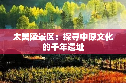 太昊陵景区：探寻中原文化的千年遗址