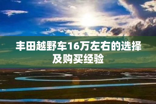 丰田越野车16万左右的选择及购买经验