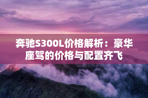 奔驰S300L价格解析：豪华座驾的价格与配置齐飞