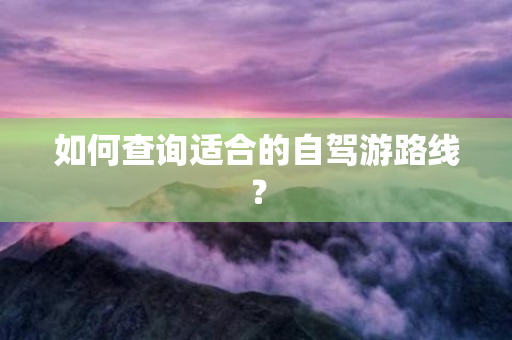 如何查询适合的自驾游路线？