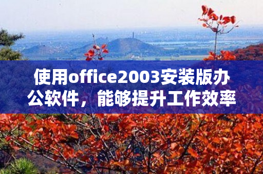 使用office2003安装版办公软件，能够提升工作效率，并且拥有丰富的功能和稳定的性能。下面将介绍office2003安装版的相关内容。