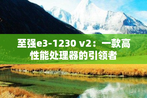 至强e3-1230 v2：一款高性能处理器的引领者