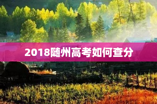 2018随州高考如何查分